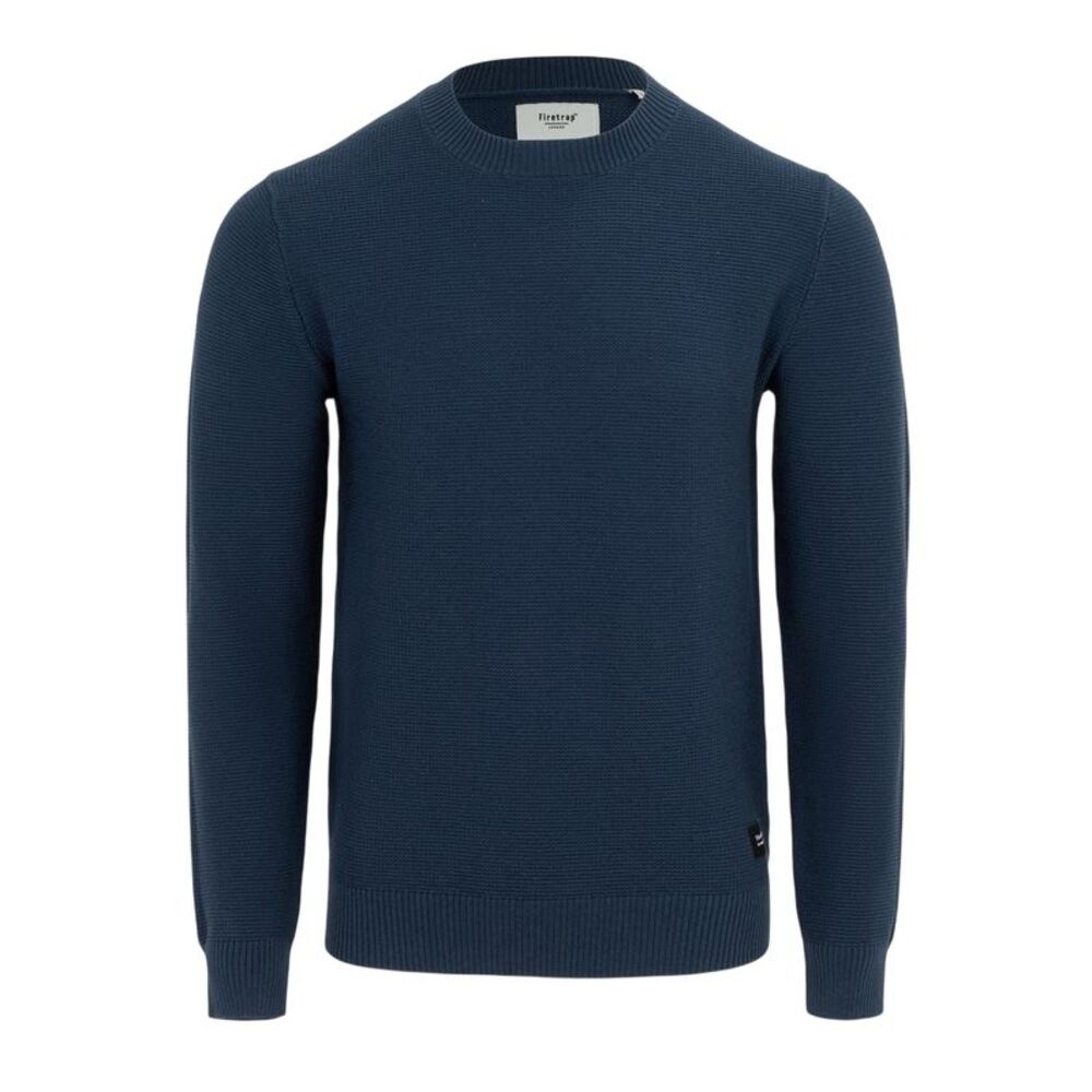 Firetrap Mens Knitted Crew Neck Sweater / Navy